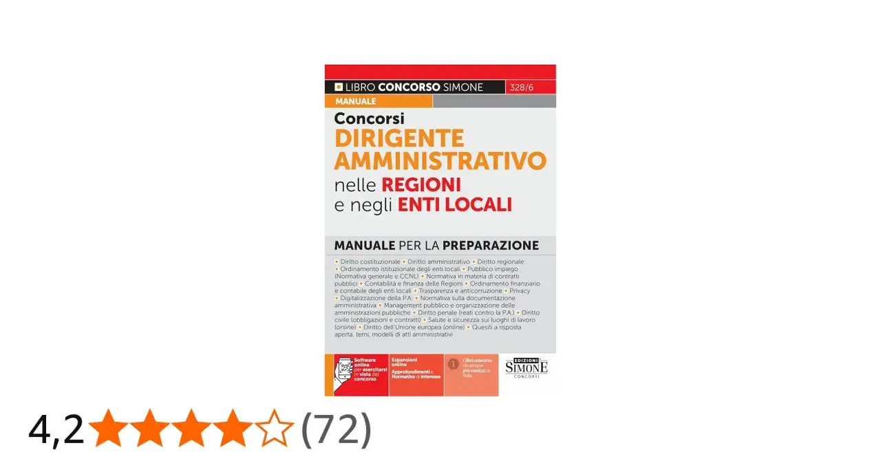 Manuale per il concorso dirigente amministrativo nelle Regioni e negli Enti Locali, con argomenti di diritto e normativa.