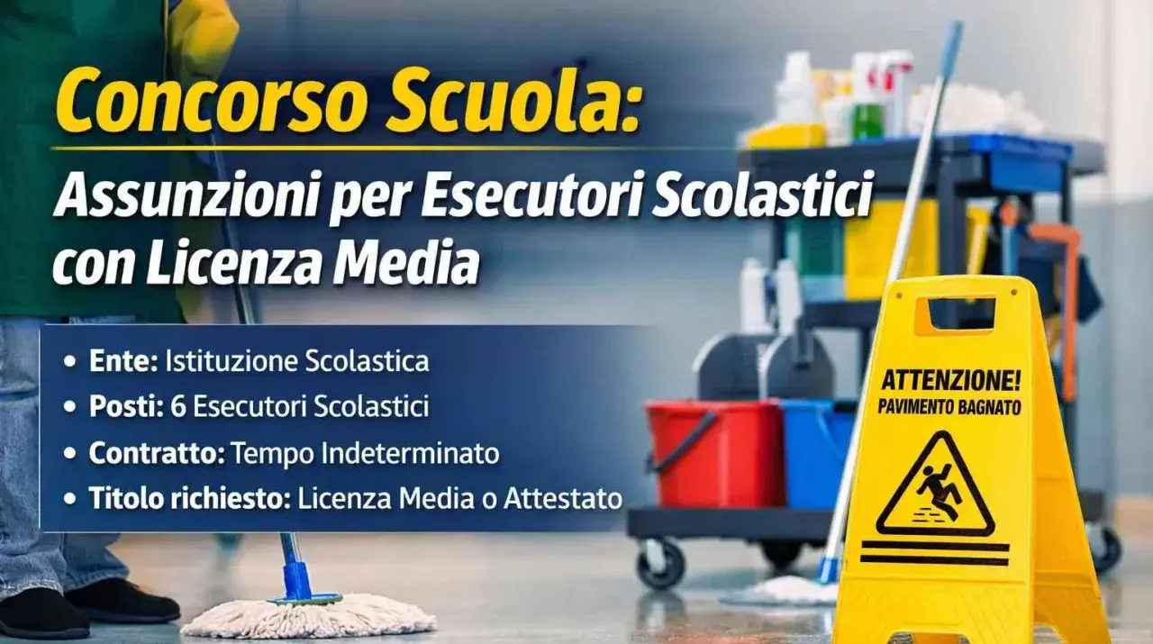 Concorso scuola: assunzioni per esecutori scolastici con licenza media. Annunci di lavoro nella Gazzetta Ufficiale.