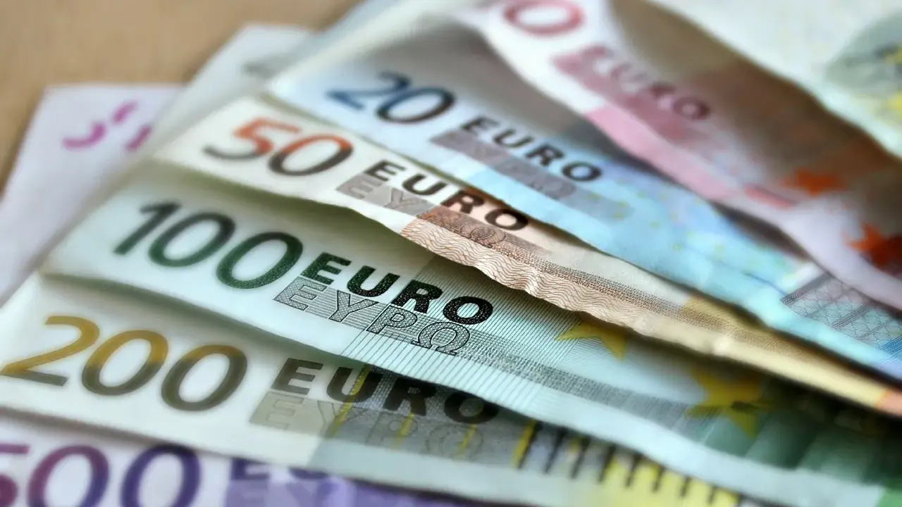 Banconote in euro di vario taglio, da 10 a 500 euro. Chissà quanto guadagna uno speaker radiofonico con questi soldi!