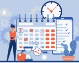 Un uomo gestisce un calendario, mostrando cos'è un timesheet: pianificazione, scadenze e produttività.