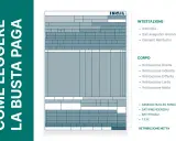 Schema di una busta paga con intestazione, corpo e dettagli su retribuzione e dati fiscali. Impara a leggere il tuo livello busta paga.
