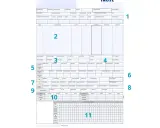 Busta paga con riquadri numerati. La sezione "Trattenute" (2) mostra dettagli su imposte e contributi, con riquadri per le trattenute fiscali (3) e altre trattenute (4).