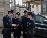 Agenti di polizia penitenziaria discutono un documento. Forse preparano il concorso 2026.