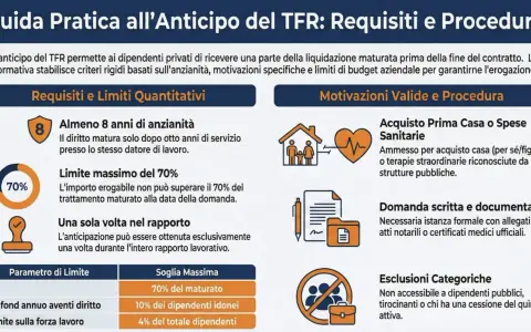 Guida pratica sull'anticipo TFR: requisiti, limiti e procedure. Scopri quando il **tfr quando non spetta** per dipendenti privati, con focus su anzianità, motivazioni e limiti.