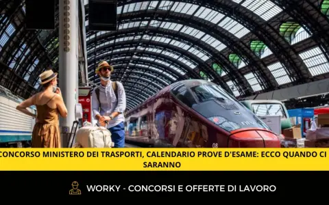 Coppia in stazione attende il treno, pronti per il concorso Ministero dei Trasporti.