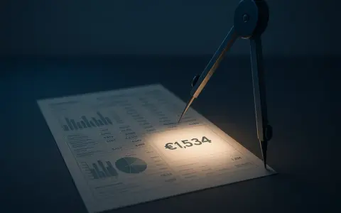 Compasso su foglio con grafici e la cifra €1.534 illuminata, simbolo di calcolo per la tassazione straordinari.
