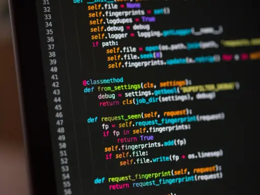 Codice Python su schermo scuro, con numeri di riga. Un esempio di codice che potrebbe far riflettere su quanto guadagna un programmatore.