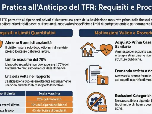 Guida pratica sull'anticipo TFR: requisiti, limiti e procedure. Scopri quando il **tfr quando non spetta** per dipendenti privati, con focus su anzianità, motivazioni e limiti.