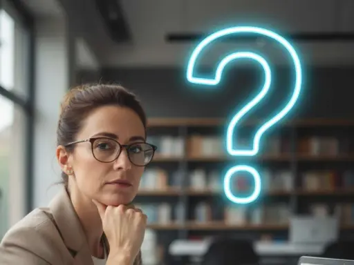 Donna pensierosa con un punto interrogativo luminoso sullo sfondo. Si prepara per il concorso Corte dei Conti?