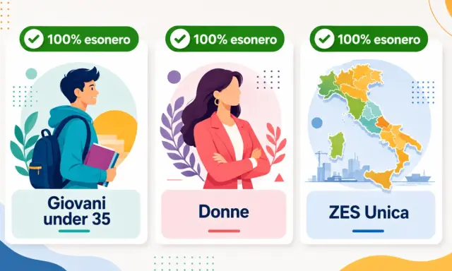 Giovani under 35, Donne e ZES Unica: scopri gli sgravi fiscali assunzioni con esonero al 100%.