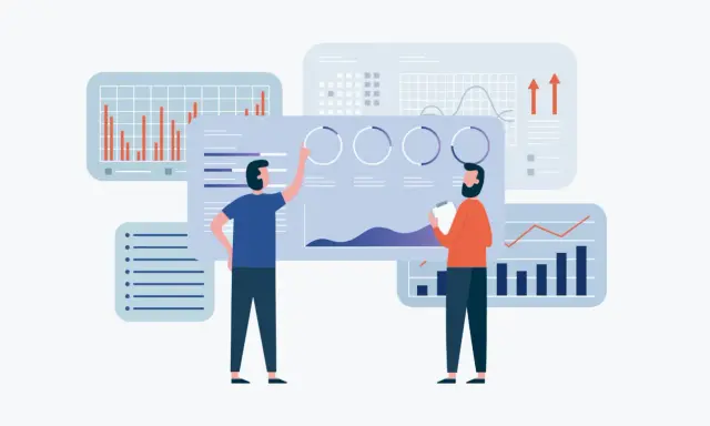 Due persone analizzano grafici e dati, un team che lavora con hr analytics per migliorare le performance aziendali.