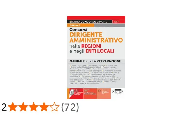 Manuale per il concorso dirigente amministrativo nelle Regioni e negli Enti Locali, con argomenti di diritto e normativa.