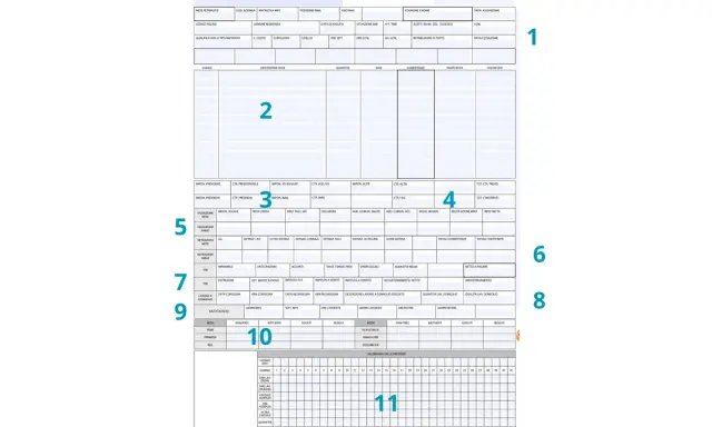 Busta paga con riquadri numerati. La sezione "Trattenute" (2) mostra dettagli su imposte e contributi, con riquadri per le trattenute fiscali (3) e altre trattenute (4).