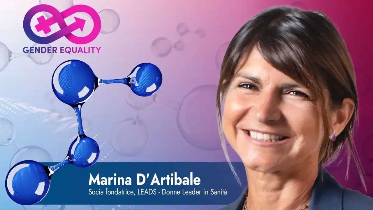 Marina D'Artibale, socia fondatrice LEADS, incarna l'empowerment femminile. Simbolo di parit&agrave; di genere e leadership in sanit&agrave;.