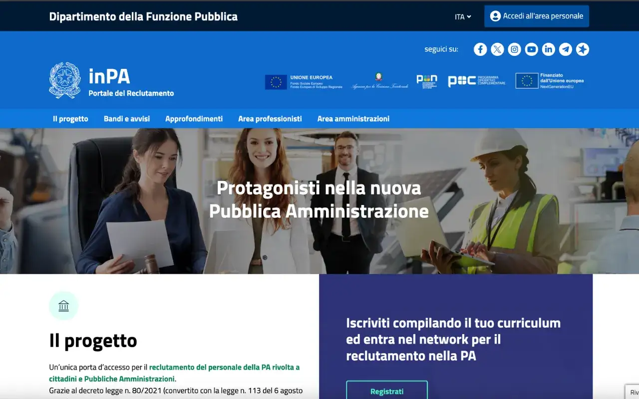 Il portale inPA per il reclutamento nella PA, con sezioni dedicate a bandi e concorsi, offre opportunità per professionisti e amministrazioni.