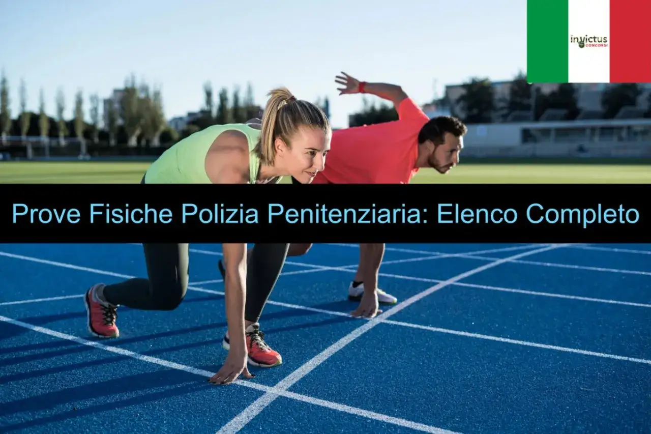 Atleti pronti alla partenza per il concorso polizia penitenziaria 2026. Prove fisiche in pista.