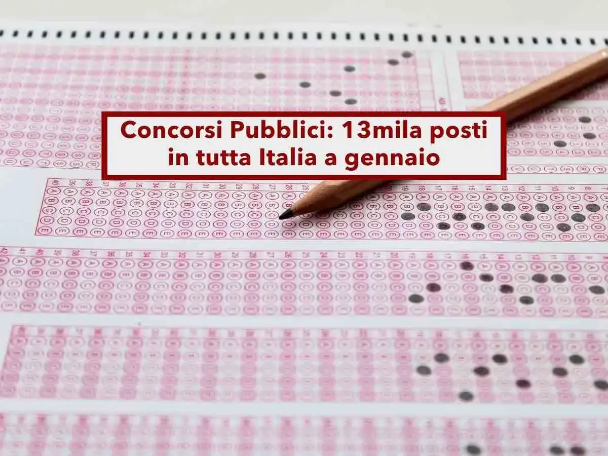 Concorsi pubblici con licenza media: 13mila posti in tutta Italia a gennaio. Matita su foglio di risposte per test.