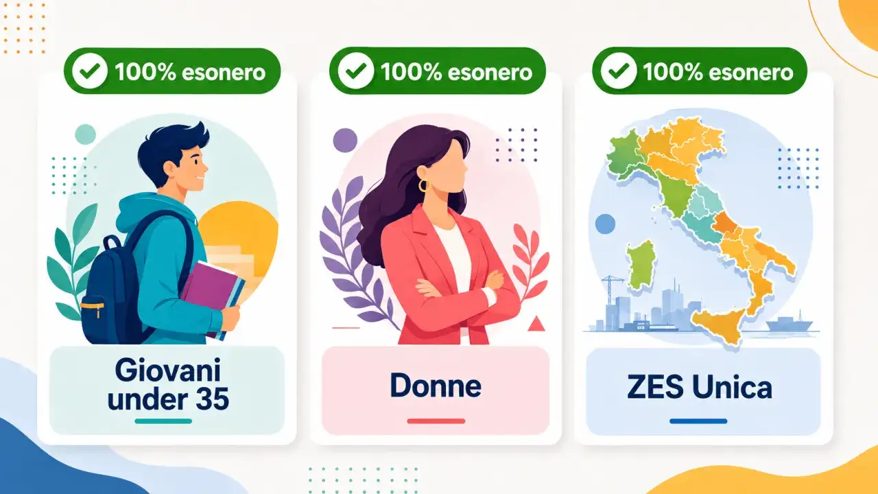 Giovani under 35, Donne e ZES Unica: scopri i sgravi fiscali assunzioni con esonero al 100%.